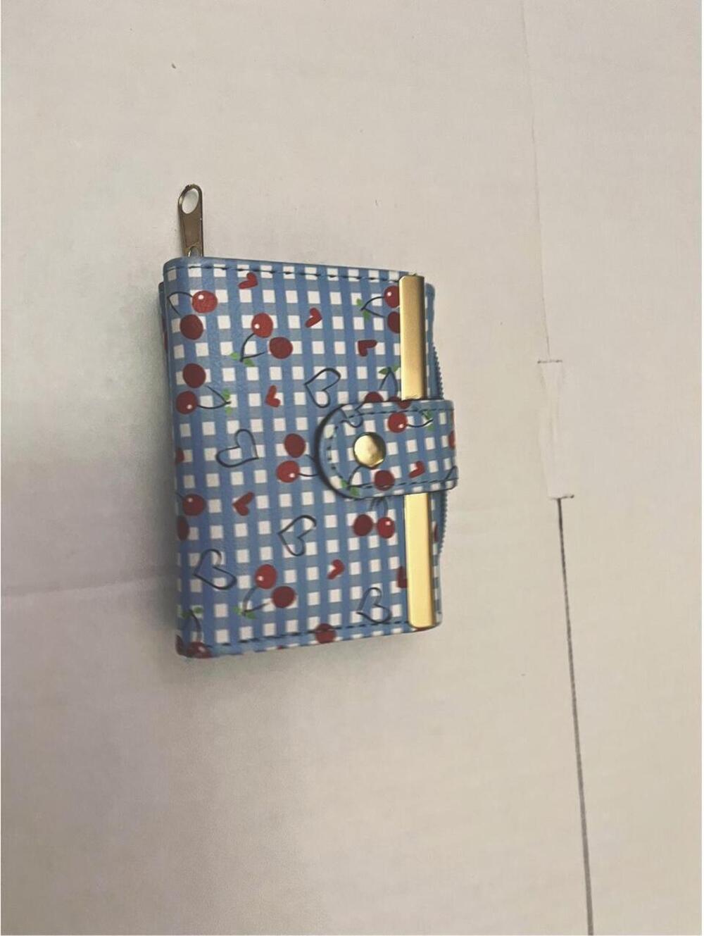 gingham print wallet